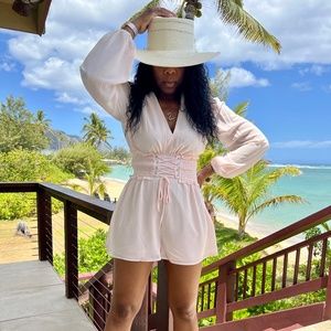 Women's Summer Romper Shorts With Long Sleeves